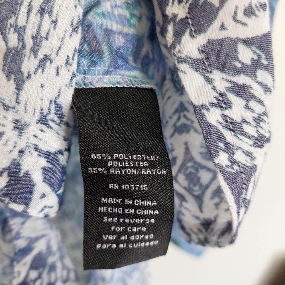 Zac & Rachel Woman Watercolor Print Longsleeve Button Down Blouse Size 3X - Picture 4 of 7